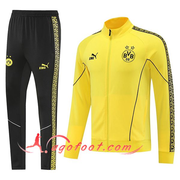 Ensemble Survetement de Foot Veste Dortmund Jaune/Noir 2025/2026