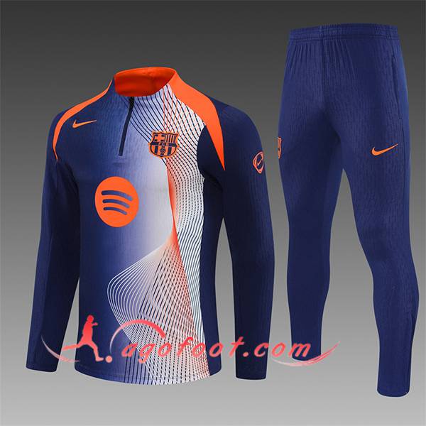 Ensemble Survetement de Foot FC Barcelone Enfant Bleu/Orange 2025/2026 -02