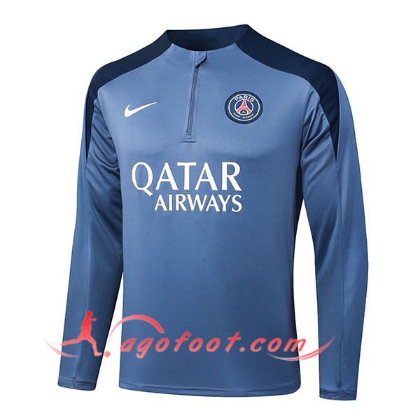 Sweatshirt Training PSG Gris/Bleu 2025/2026