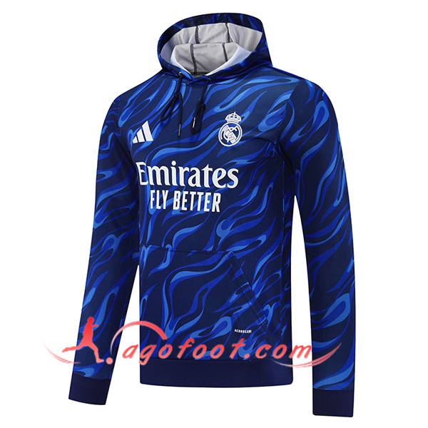 Sweatshirt Training Capuche Real Madrid Bleu Foncé 2025/2026