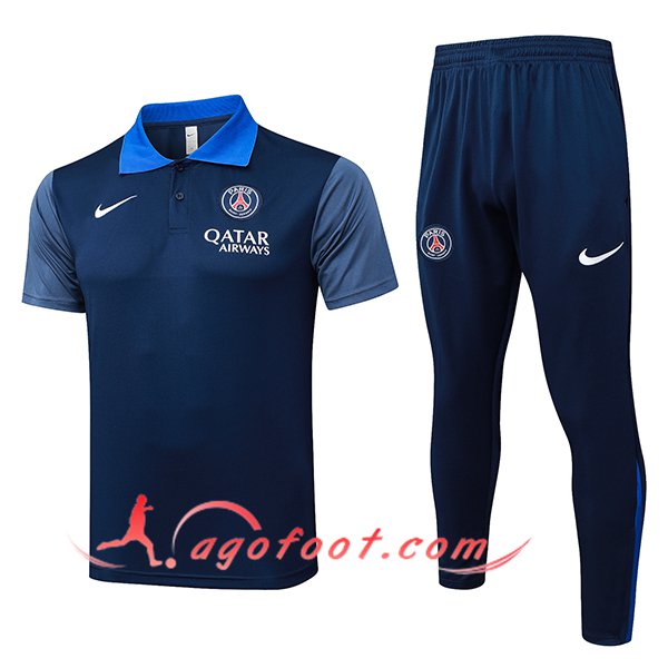 Ensemble Polo Foot PSG Bleu Royal 2025/2026