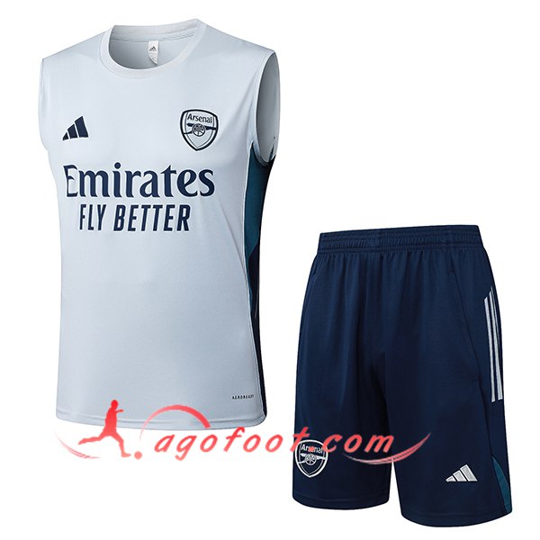 Ensemble Training Debardeurs Arsenal Gris Clair 2025/2026
