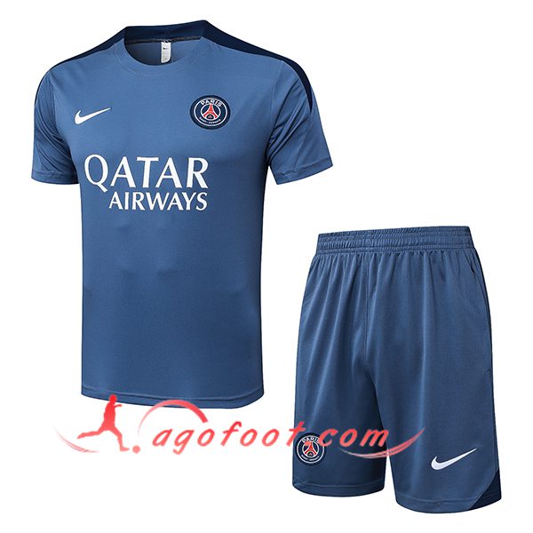 Ensemble Training T-Shirts PSG Gris/Bleu 2025/2026 -02