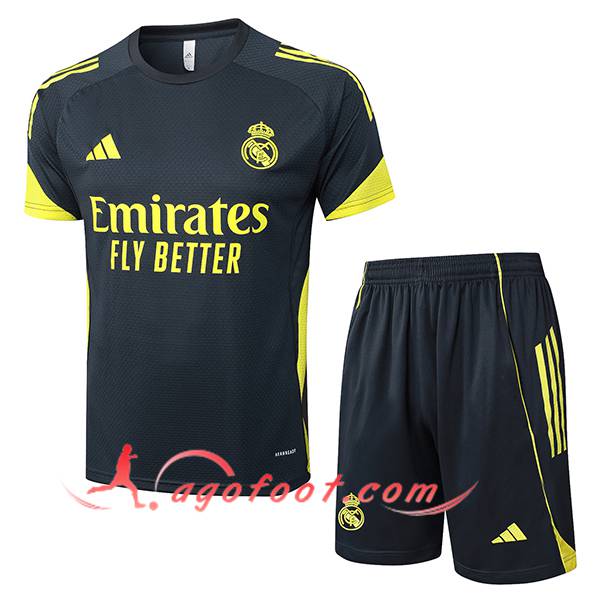 Ensemble Training T-Shirts Real Madrid Gris/Jaune 2025/2026