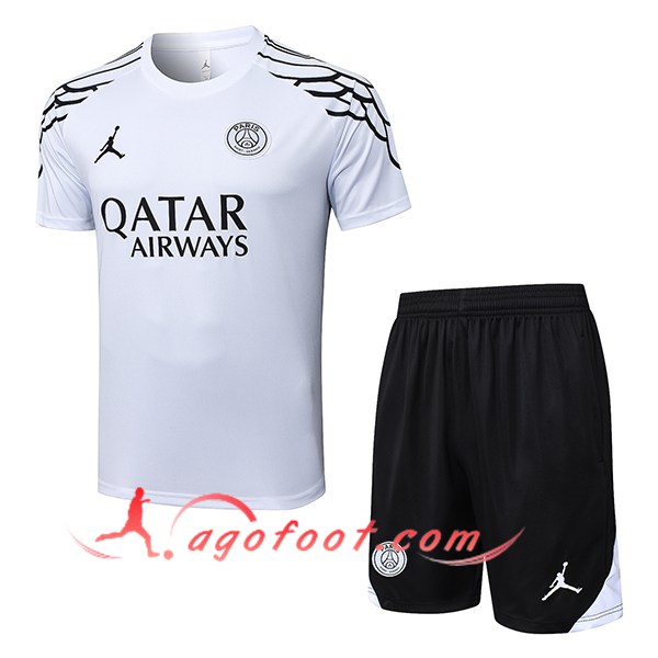 Ensemble Training T-Shirts PSG Noir/Blanc 2025/2026 -02