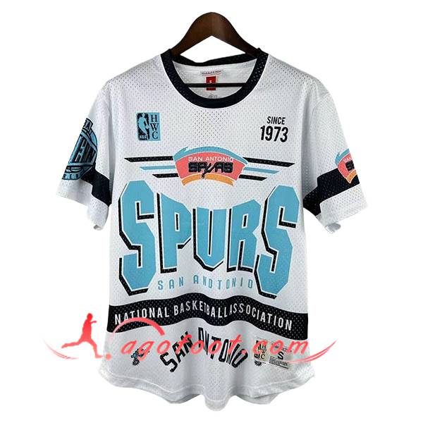 Maillot San Antonio Spurs Retro 2025/26 Blanc/Noir/Bleu