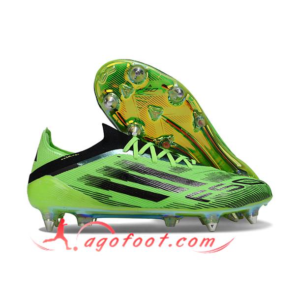 Adidas Chaussures de Foot F50 Elite SG Vert/Noir -03