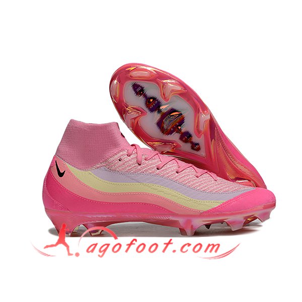 Nike Chaussures de Foot Air Zoom Mercurial Superfly IIX Elite FG Rose
