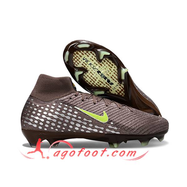 Nike Chaussures de Foot Air Zoom Mercurial Superfly IIX Elite FG Brun/Vert