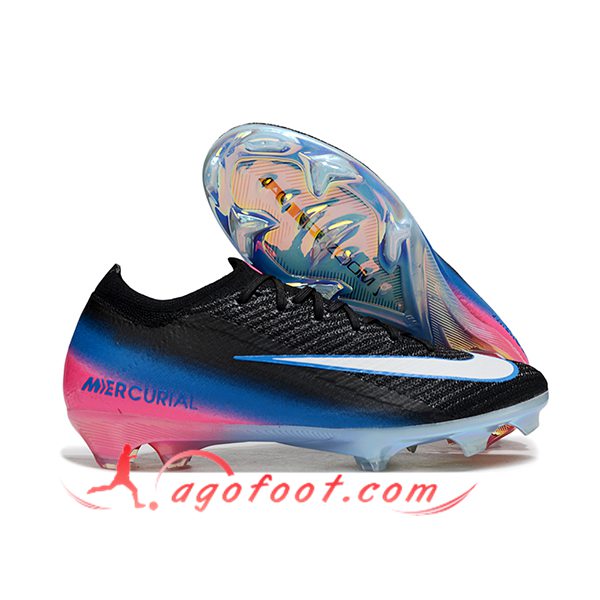 Nike Chaussures de Foot AIR Zoom Mercurial Vapor 16 Elite XXV FG Noir/Blanc/Bleu/Rose