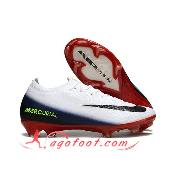 Nike Chaussures de Foot AIR Zoom Mercurial Vapor 16 Elite XXV FG Blanc/Noir/Rouge -02