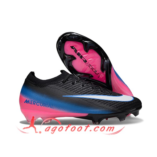 Nike Chaussures de Foot AIR Zoom Mercurial Vapor 16 Elite XXV FG Noir/Blanc/Bleu/Rose -02