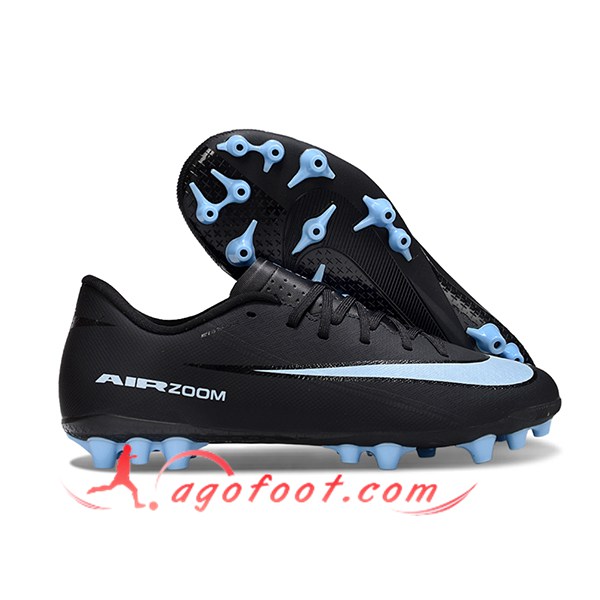 Nike Chaussures de Foot AIR ZOOM MERCURIAL VAPOR XVI ACADEMY X MBAPPE AG Noir/Bleu