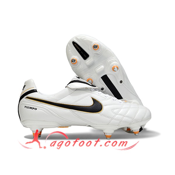 Nike Chaussures de Foot Tiempo Legend V Elite LUXE SG Blanc/Noir