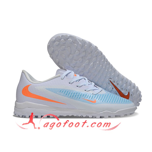 Nike Chaussures de Foot Phantom 6 Low Academy "Erling Haaland" Blanc/Bleu/Orange