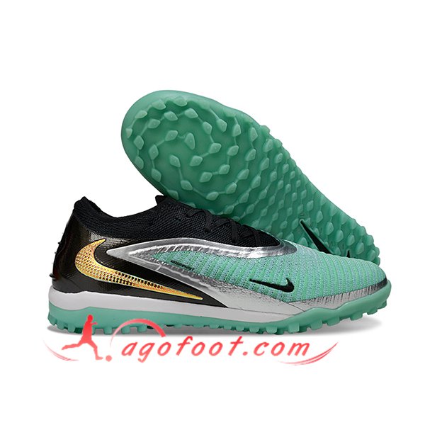 Nike Chaussures de Foot Phantom GX III Elite TF Noir/Vert/Gris