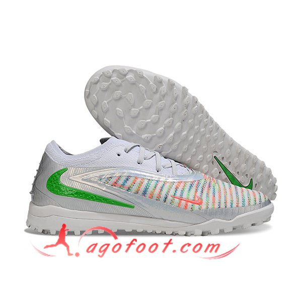 Nike Chaussures de Foot Phantom GX III Elite TF Blanc/Gris