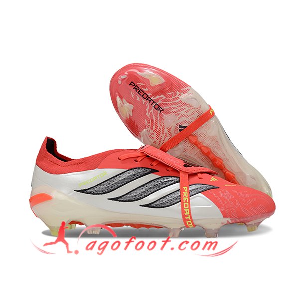 Adidas Chaussures de Foot 26 Predator Elite Tongue FG Beige/Orange/Gris