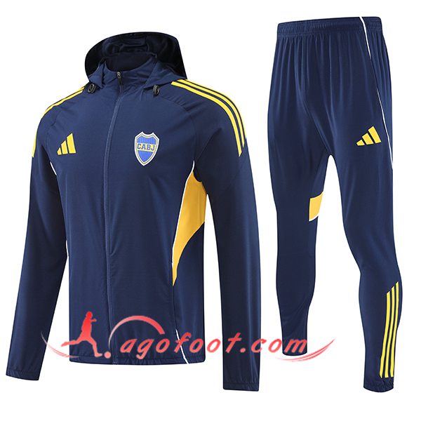 Ensemble Survetement Veste A Capuche Coupe-Vent Boca Juniors Bleu/Jaune 2025/2026