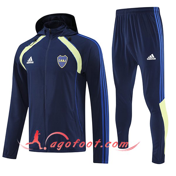 Ensemble Survetement Veste A Capuche Coupe-Vent Boca Juniors Bleu/Vert 2025/2026