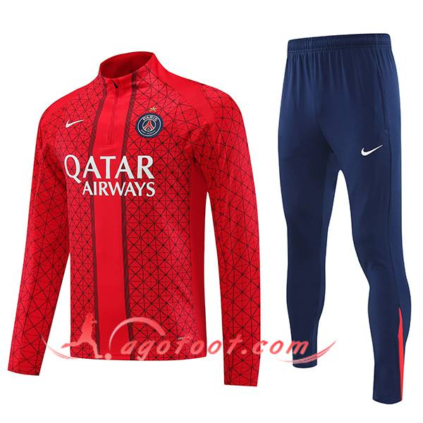 Ensemble Survetement de Foot PSG Rouge 2025/2026