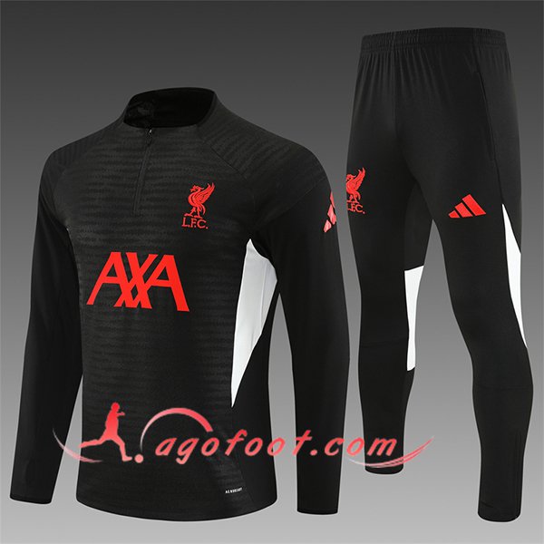 Ensemble Survetement de Foot FC Liverpool Enfant Noir/Rouge/Blanc 2025/2026