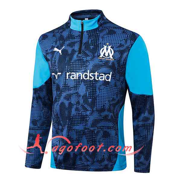 Sweatshirt Training Marseille Bleu/Noir 2025/2026