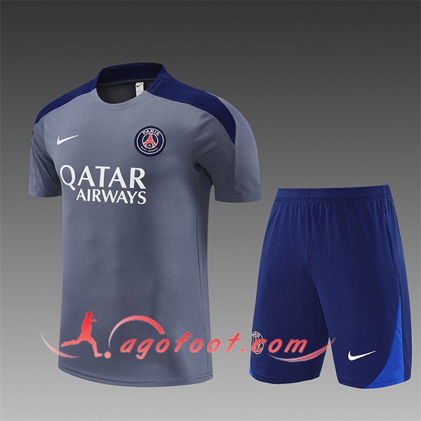 Training T-Shirts PSG Enfant Gris/Bleu 2025/2026