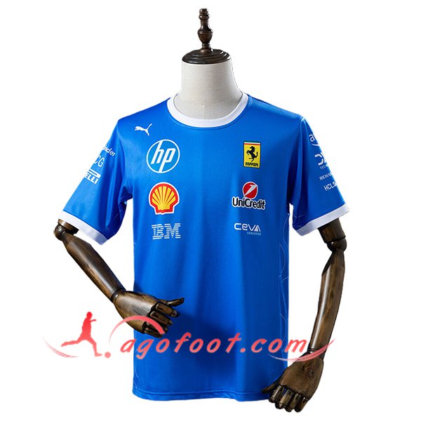 T-Shirt F1 Scuderia Ferrari Team Bleu 2025