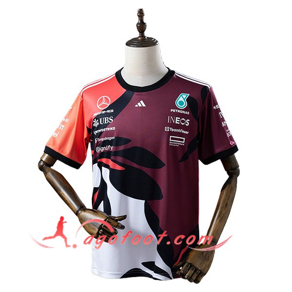 T-Shirt F1 Mercedes Benz Team Pourpre/Noir/Orange 2025