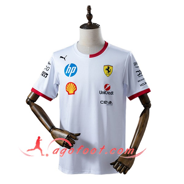 T-Shirt F1 Scuderia Ferrari Team Blanc 2025