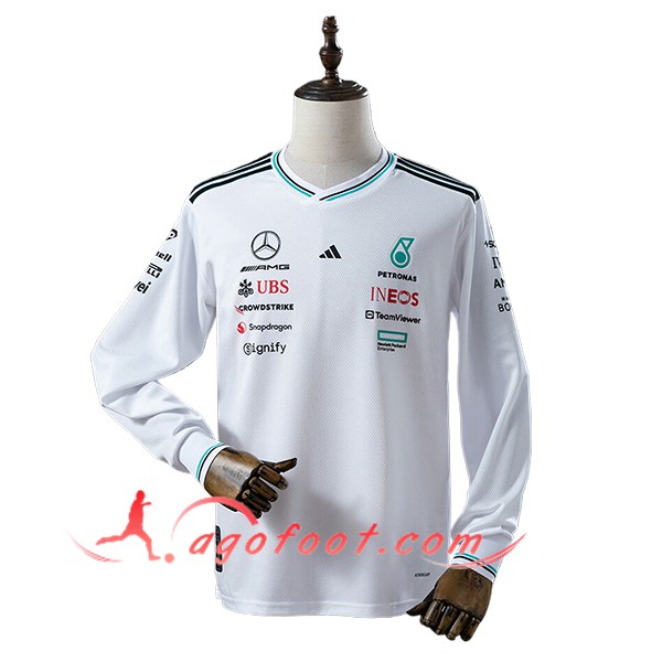 Manche Longue F1 Mercedes Benz Team Blanc/Noir 2025