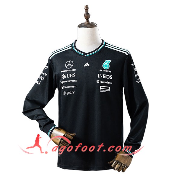 Manche Longue F1 Mercedes Benz Team Noir/Blanc 2025