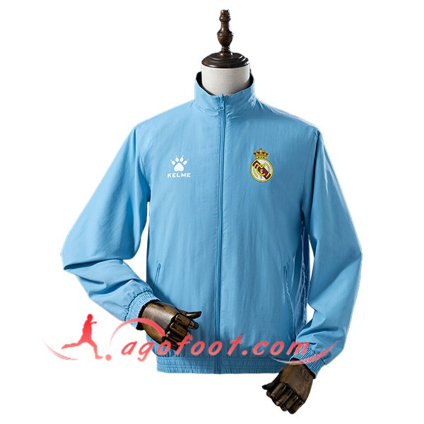 Coupe-Vent Real Madrid Bleu Clair 2025/2026