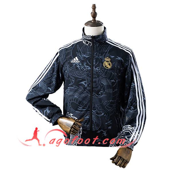 Coupe-Vent Real Madrid Noir/Blanc 2025/2026