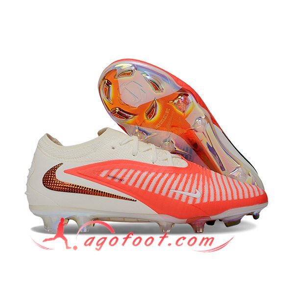 Nike Chaussures de Foot Phantom GX III Elite FG Beige/Orange