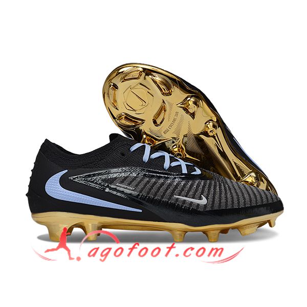 Nike Chaussures de Foot Phantom GX III Elite FG Noir/Bleu/Jaune