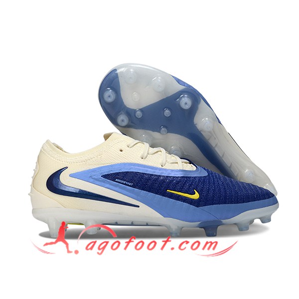 Nike Chaussures de Foot Phantom GX III Elite AG Beige/Bleu