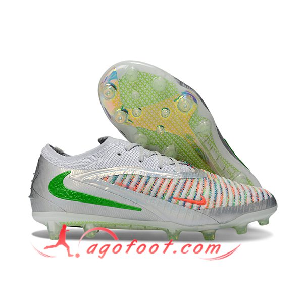 Nike Chaussures de Foot Phantom GX III Elite AG Gris/Vert