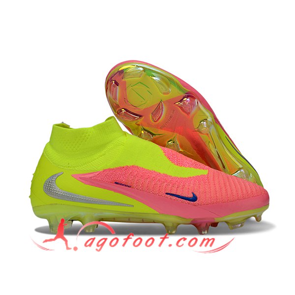Nike Chaussures de Foot Phantom GX III Elite FG Rose/Vert -02