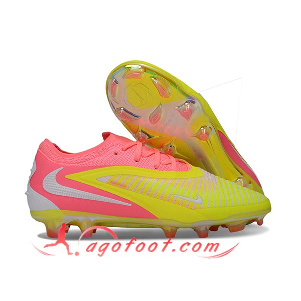 Nike Chaussures de Foot Phantom GX III Elite FG Jaune/Rose
