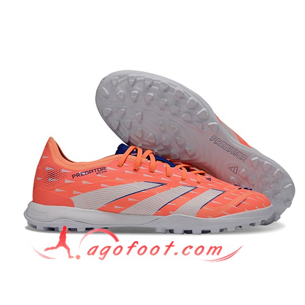 Adidas Chaussures de Foot PREDATOR 25 ELITE TF BOOTS Orange/Blanc/Bleu