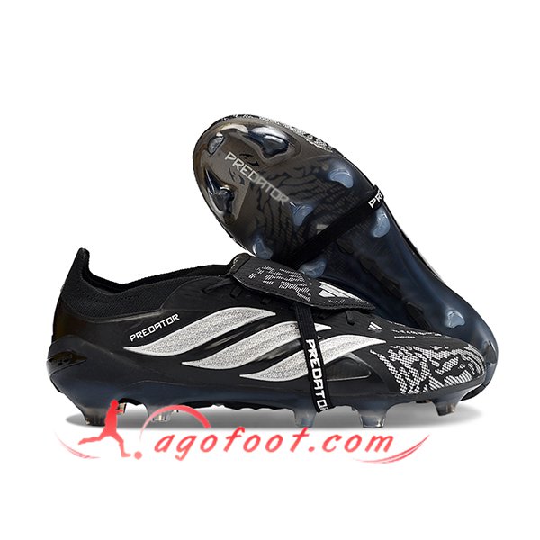 Adidas Chaussures de Foot 26 Predator Elite Tongue FG Noir/Gris