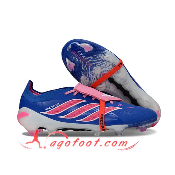 Adidas Chaussures de Foot 26 Predator Elite Tongue FG Bleu/Rose