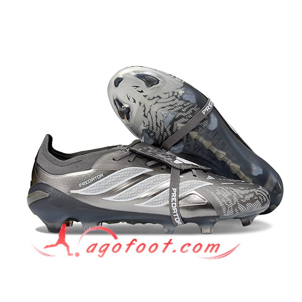 Adidas Chaussures de Foot 26 Predator Elite Tongue FG Gris