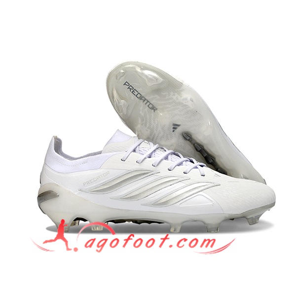 Adidas Chaussures de Foot 26 Predator Elite FG Blanc/Gris
