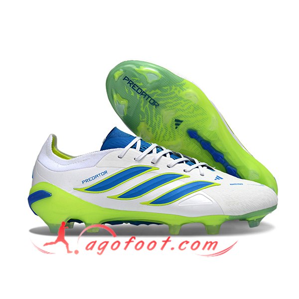 Adidas Chaussures de Foot 26 Predator Elite FG Blanc/Vert/Bleu