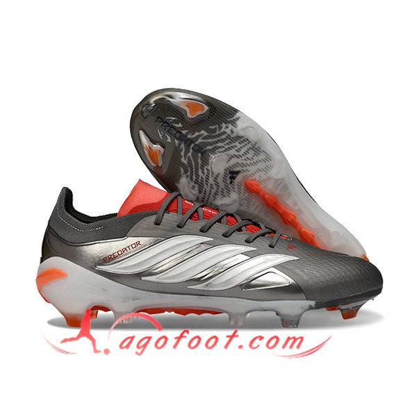 Adidas Chaussures de Foot 26 Predator Elite FG Gris/Blanc/Orange
