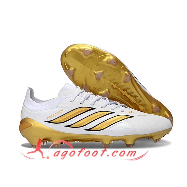 Adidas Chaussures de Foot 26 Predator Elite FG Blanc/Jaune