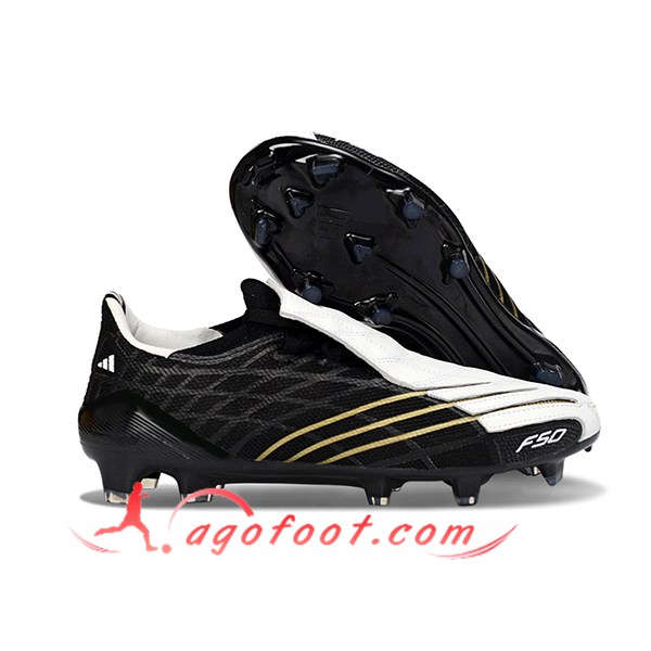 Adidas Chaussures de Foot F50 Elite FG Noir/Blanc